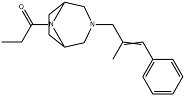 3-(2-Methyl-3-phenylallyl)-8-propionyl-3,8-diazabicyclo[3.2.1]octane Struktur