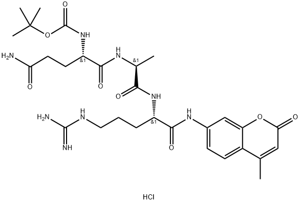 BOC-GLN-ALA-ARG-AMC HCL Struktur