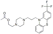 2-[4-[3-[2-(trifluoromethyl)phenothiazin-10-yl]propyl]piperazin-1-yl]e thyl acetate Struktur