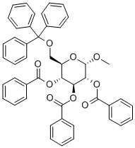 Methyl-6-O-trityl-2,3,4-tri-O-benzoyl-α-D-glucopyranoside Struktur