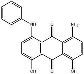 1-amino-4,5-dihydroxy-8-(phenylamino)anthraquinone Struktur