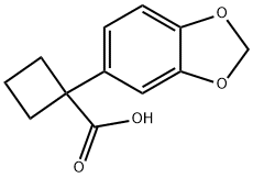 1-(2H-1,3-benzodioxol-5-yl)cyclobutane-1-carboxylic acid Struktur