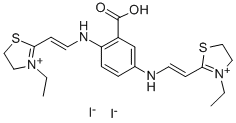 2,2'-[(2-carboxy-p-phenylene)bis(iminovinylene)]bis[3-ethyl-4,5-dihydrothiazolium] diiodide  Struktur