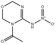 2H-1,3,5-Oxadiazin-4-amine,  3-acetyl-3,6-dihydro-N-nitro-  (9CI) Struktur