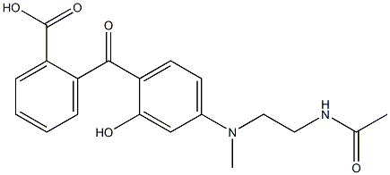 4-[N-[2-(ACETAMIDO)ETHYL]-N-METHYLAMINO]-2'-CARBOXY-2-HYDROXYBENZOPHENONE Struktur