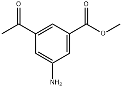 Benzoic acid, 3-acetyl-5-amino-, methyl ester (9CI) Struktur