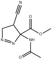 3H-Pyrazole-3-carboxylicacid,3-(acetylamino)-4-cyano-4,5-dihydro-,methyl Struktur