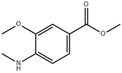 Benzoic acid, 3-methoxy-4-(methylamino)-, methyl ester (9CI) Struktur