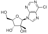 6-Chloro-9-(2-C-methyl-beta-D-ribofuranosyl)-9H-purine Struktur