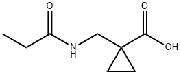 Cyclopropanecarboxylic  acid,  1-[[(1-oxopropyl)amino]methyl]- Struktur