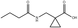 Cyclopropanecarboxylic  acid,  1-[[(1-oxobutyl)amino]methyl]- Struktur