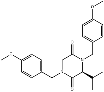 (R)-N,N'-Bis(p-methoxybenzyl)-3-isopropyl-piperazine-2,5-dione Struktur