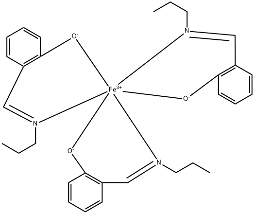 Iron(III)tris[2-(N-propylformimidoyl)phenolate] Struktur