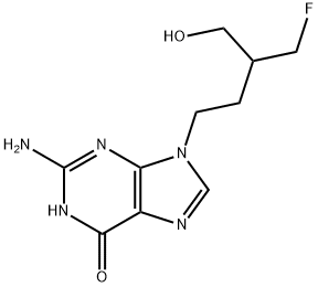 6H-PURIN-6-ONE, 2-AMINO-9-[4-(FLUORO)-3-(HYDROXYMETHYL)BUTYL]-1,9-DIHYDRO Struktur