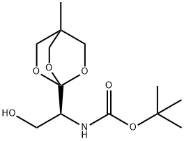 1-[N-TERT-BUTOXYCARBONYL-(1S)-1-AMINO-2-HYDROXYETHYL]-4-METHYL-2,6,7-TRIOXABICYCLO[2.2.2]OCTANE Struktur