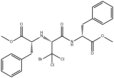 D-Phenylalanine, 3-bromo-3,3-dichloro-N-[(1R)-2-methoxy-2-oxo-1-(phenylmethyl)ethyl]alanyl-, methyl ester (9CI) Struktur