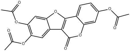 3,8,9-Tris(acetyloxy)-6H-benzofuro[3,2-c][1]benzopyran-6-one Struktur