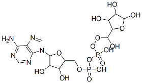 [5-(6-aminopurin-9-yl)-3,4-dihydroxyoxolan-2-yl]methyl [hydroxy-[(3,4,5-trihydroxyoxolan-2-yl)methoxy]phosphoryl] hydrogen phosphate Struktur