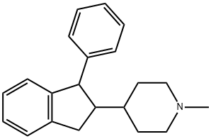 1-Methyl-4-(1-phenylindan-2-yl)piperidine Struktur