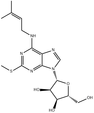 2-methylthio-N-6-isopentenyladenosine Struktur