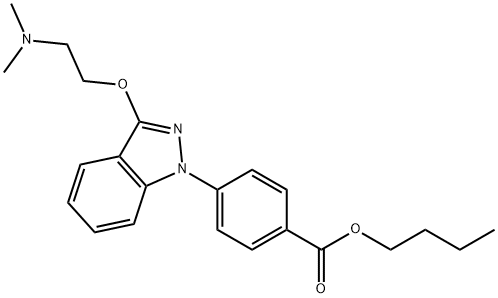 p-[3-[2-(Dimethylamino)ethoxy]-1H-indazol-1-yl]benzoic acid butyl ester Struktur