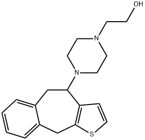 4-(5,10-Dihydro-4H-benzo[5,6]cyclohepta[1,2-b]thiophen-4-yl)-1-piperazineethanol Struktur