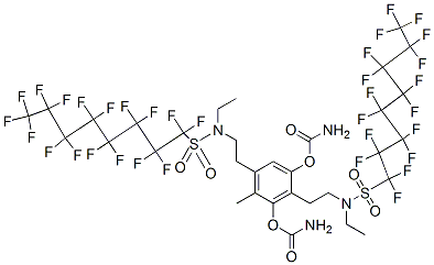 bis[2-[ethyl[(heptadecafluorooctyl)sulphonyl]amino]ethyl] (4-methyl-1,3-phenylene)biscarbamate  Struktur