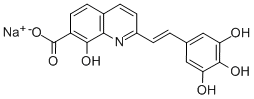 (E)-8-Hydroxy-2-[2-(3,4,5-trihydroxyphenyl)ethenyl]-7-quinolinecarboxylic acid sodium salt Struktur