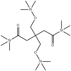 2,2,8,8-tetramethyl-5,5-bis[[(trimethylsilyl)oxy]methyl]-3,7-dioxa-2,8-disilanonane Struktur