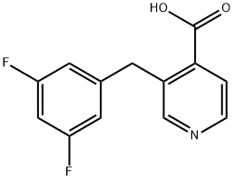 3-((3,5-Difluorophenyl)methyl)-4-pyridinecarboxylicacid Struktur