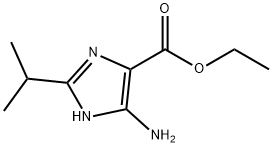 1H-Imidazole-4-carboxylicacid,5-amino-2-(1-methylethyl)-,ethylester(9CI) Struktur