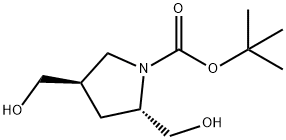 (2S,4R)-tert-butyl 2,4-bis(hydroxyMethyl)pyrrolidine-1-carboxylate Struktur