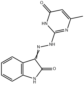 3-[2-(4-Hydroxy-6-methyl-2-pyrimidinyl)hydrazono]-1H-indole-2(3H)-one Struktur