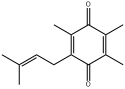 2,3,5-Trimethyl-6-(3-methyl-2-butenyl)-p-benzoquinone Struktur