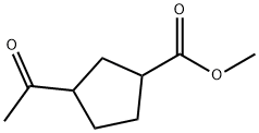 Cyclopentanecarboxylic acid, 3-acetyl-, methyl ester (9CI) Struktur