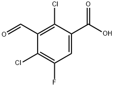 2,4-DICHLORO-5-FLUORO-3-FORMYL-BENZOIC ACID Struktur