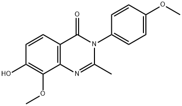 4(3H)-Quinazolinone,  7-hydroxy-8-methoxy-3-(4-methoxyphenyl)-2-methyl- Struktur