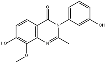 4(3H)-Quinazolinone,  7-hydroxy-3-(3-hydroxyphenyl)-8-methoxy-2-methyl- Struktur