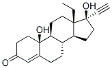 13-Ethyl-10,17-dihydroxy-18,19-dinor-17α-pregn-4-en-20-yn-3-one Struktur