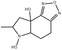 8aH-Pyrrolo[3,2-e]-2,1,3-benzoxadiazol-8a-ol, 4,5,5a,6,7,8-hexahydro-6-hydroxy-7-methyl- (9CI) Struktur