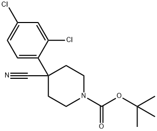 1-BOC-4-CYANO-4-(2,4-DICHLOROPHENYL)-PIPERIDINE Struktur