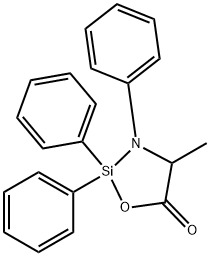 4-Methyl-2,2,3-triphenyl-1-oxa-3-aza-2-silacyclopentan-5-one Struktur