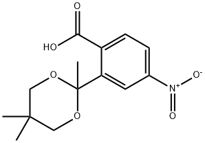 4-Nitro-2-(2,5,5-trimethyl-[1,3]dioxan-2-yl)-benzoic	acid Struktur