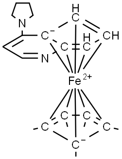 (S)-(-)-4-PYRROLIDINOPYRINDINYL(PENTAMETHYLCYCLOPENTADIENYL)IRON Struktur