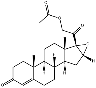 16-ALPHA,17-ALPHA-EPOXY-3,20-DIOXOPREGN-4-EN-21-YL ACETATE, 21853-83-8, 結(jié)構(gòu)式