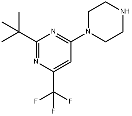 2-tert-Butyl-4-(piperazin-1-yl)-6-trifluoromethyl-pyrimidine Struktur