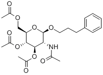 PHENYLPROPYL 2-ACETAMIDO-3,4,6-TRI-O-ACETYL-2-DEOXY-BETA-D-GLUCOPYRANOSIDE Struktur