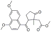 2-(4,6-Dimethoxy-1-naphthoyl)-1-methyl-5-oxocyclopentaneacetic acid methyl ester Struktur