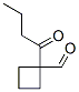 Cyclobutanecarboxaldehyde, 1-(1-oxobutyl)- (9CI) Struktur