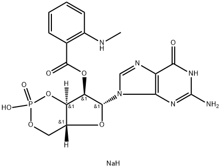 2'-(N-Methylanthraniloyl)guanosine 3',5'-Cyclicmonophosphate, Sodium Salt Struktur